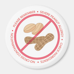 Severe Peanut Allergy Reminder Magnet Magneet
