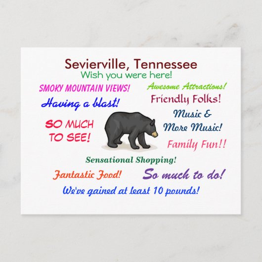Sevierville, Tennessee Briefkaart (Voorkant)