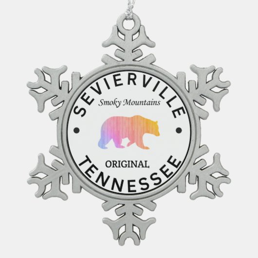 Sevierville Tennessee Tin Sneeuwvlok Ornament (Voorkant)