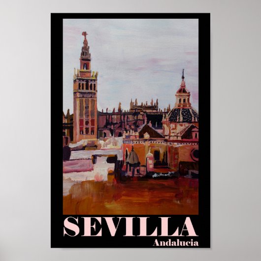 Sevilla Andalucia Spain Retro Poster (Voorkant)