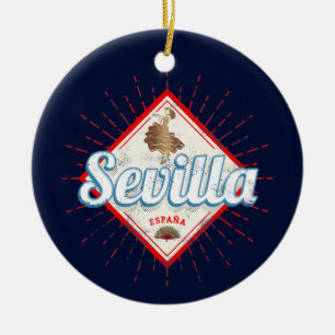 Sevilla Andalusië Spanje Retro Flamenco Vintage Keramisch Ornament
