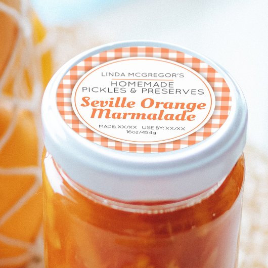 Sevilla oranje marmelade rond jam potje eten ronde sticker