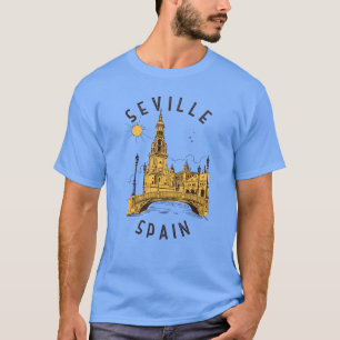 Sevilla Spain Plaza de España Distress Circle T-shirt