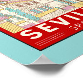 Sevilla Spain Travel Retro Emblem Poster (Hoek)
