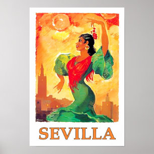 Sevilla Spain vintage Poster