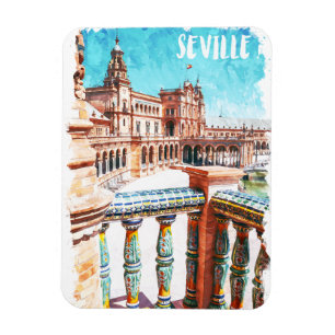 Sevilla Spanje Architectuur Waterverf Magneet