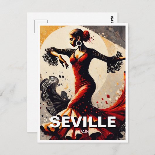 Sevilla Spanje Flamenco Dancer Briefkaart (Voorkant / Achterkant)