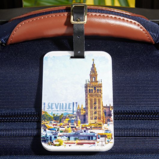 Sevilla Spanje Kathedraal Stad Uitzicht Bagagelabel (Voorkant Insitu 2)
