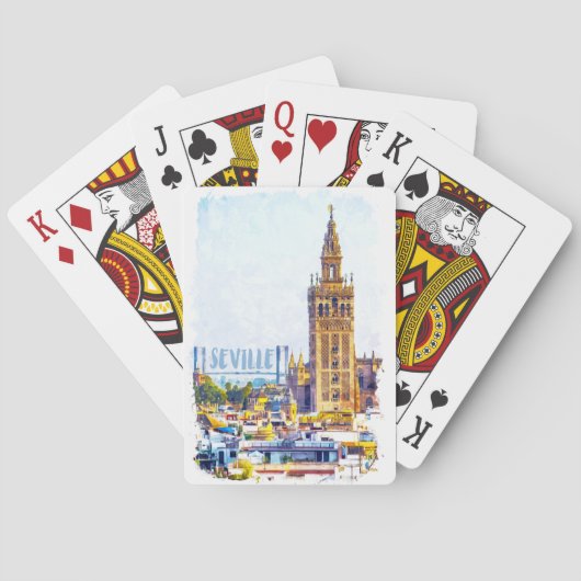 Sevilla Spanje Kathedraal Stad Uitzicht Pokerkaarten (Achterkant)
