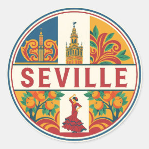 Sevilla Spanje Plaza de Espana Ronde Sticker