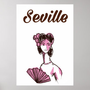 Sevilla Spanje poster van het klassieke reisjaar