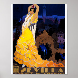 Sevilla Spanje Reizen Poster Flamenco