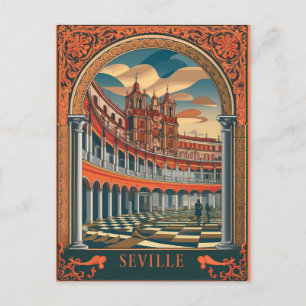 Sevilla Spanje Travel Antiek Briefkaart