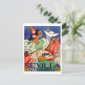 Sevilla, Spanje, vrouw met witte duif,  Briefkaart (Staand voorkant)