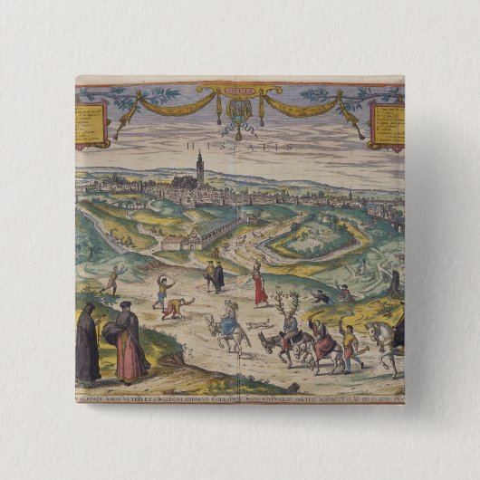 Sevilla Vierkante Button 5,1 Cm (Voorkant)