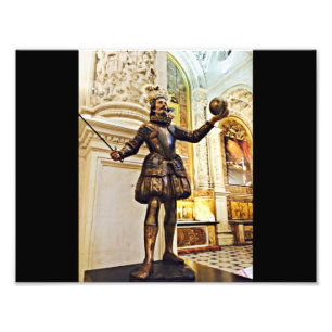 Seville Conquistador Statue Foto Afdruk