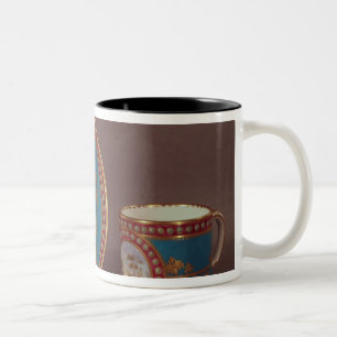 Sevres bleu beroemde koffiebeker en saucer, c.1780 tweekleurige koffiemok