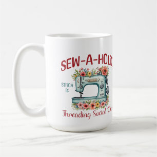 Sew-a-holic voor iemand die van naaien houdt koffiemok