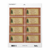 Sew Christmas Tree Holiday Étiquette d'affaires (Feuille entière)