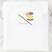 Sew Cute Ovale Sticker (Tas)