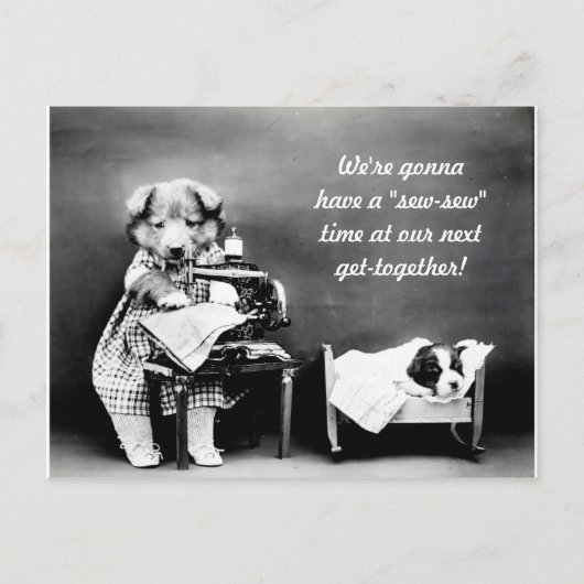 "Sew-Sew"-tijd  briefkaart (Voorkant)
