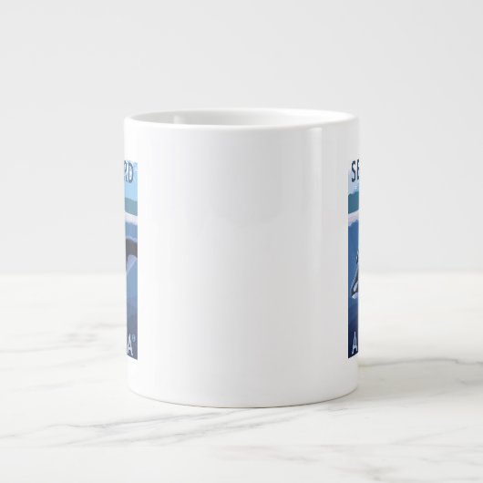 Seward, AlaskaOrca en Calf Scene Jumbo Mok (Voorkant)