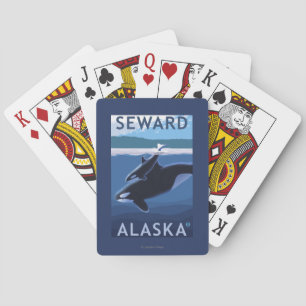 Seward, AlaskaOrca en Calf Scene Pokerkaarten