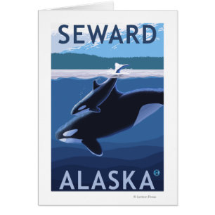 Seward, AlaskaOrca et scène de veau