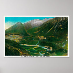 Seward, beroemde Spoorweg Loop Alaska Poster