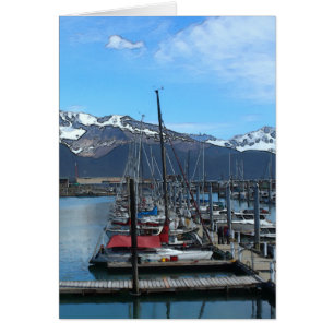 Seward Boat Harbour - 7 x 5 inch Art Kaart
