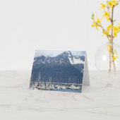 Seward, port de l'Alaska avec la carte de note de (Fleur jaune)