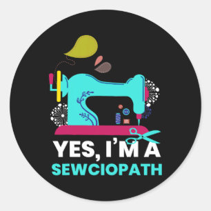 Sewciopath I Seedle Embroidery Tailor Ronde Sticker