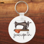 Sewciopath naaimachine grappig citaat minimalistis sleutelhanger (Achterkant)