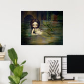 Sewer Mermaid ART PRINT urban steampunk (Thuiskantoor)