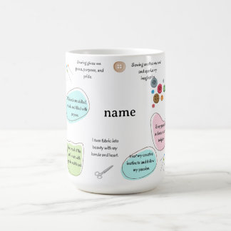 Sewing Affirmations for Crafters | Sewing Quotes Koffiemok