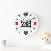 Sewing and Quilting Wall Clock Grote Klok (Huis)