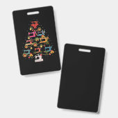 Sewing Machine Christmas Tree Badge (Voor- en achterkant)