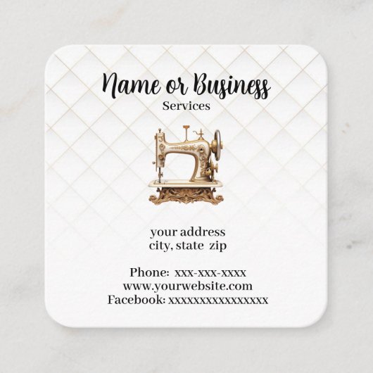 Sewing Machine Vierkante Visitekaartje (Voorkant)