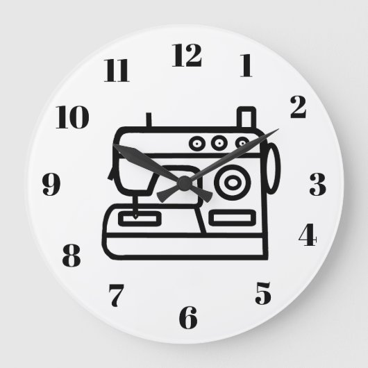 Sewing Machine Wall Clock Grote Klok (Voorkant)