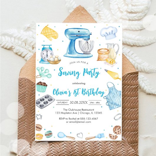 Sewing Party Birthday Invitation