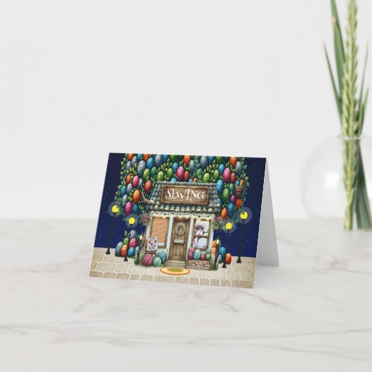 SEWING Shop Note Card ou Merci (Devant)