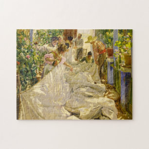 Sewing the Sail, 1896, door Joaquin Sorolla Legpuzzel