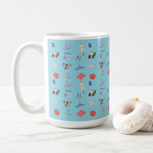 Sewing Theme Mug Koffiemok (Met donut)