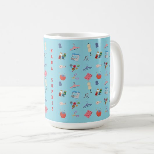 Sewing Theme Mug Koffiemok (Voorkant rechts)