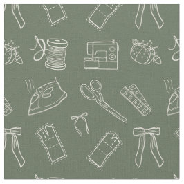 Sewing Themed Pattern Fabric Stof