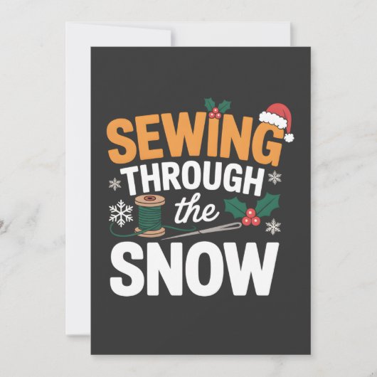 Sewing Through the Snow Funny Christmas Quilt Save The Date (Voorkant)