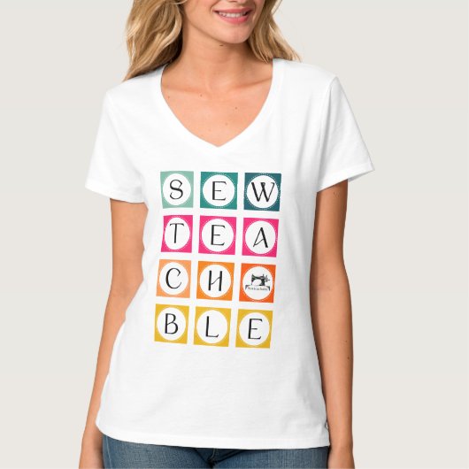 Sewteachable Colorful Squares T-shirt (Voorkant)