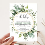 Sexe neutre Eucalyptus verdure oh baby shower<br><div class="desc">Pour une personnalisation plus avancée de ce design,  il suffit de cliquer sur le bouton "Customiser" ci-dessus !</div>