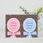 Sexe Reveal Party Invitations Baby Rattles (Debout devant)