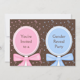 Sexe Reveal Party Invitations Baby Rattles